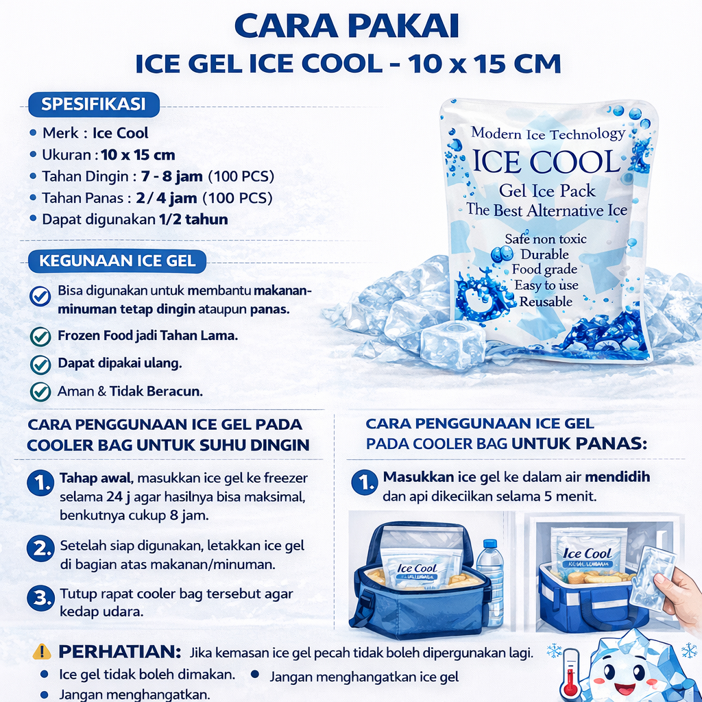 Tempat Jual Blue Ice - Pendingin Box Es Krim - Es Gel Untuk ASI Alat Pembeku Es Cream - Pendingin Bo