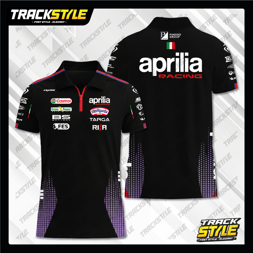 TrackStyle Polo Shirt Aprilia Racing Team MotoGP 2026 Zipper Premium Quality Jersey