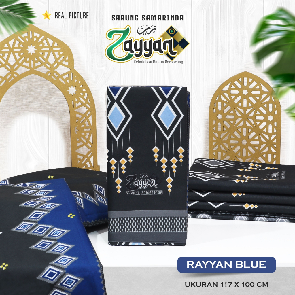 Zayyan Sarung Samarinda ASLI JUMBO ( 117 x 100 cm ) ( Rayyan ) HALUS dan WANGI / Sarung Pria Muslim 