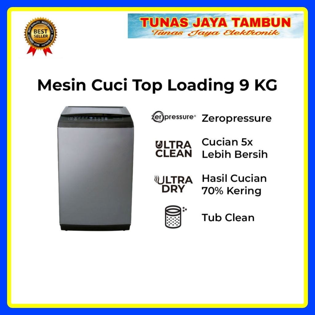 MESIN CUCI POLYTRON PAW 9029 / MESIN CUCI 1 TABUNG POLYTRON 9KG PAW-9029TS / POLYTRON PAW 9029TY