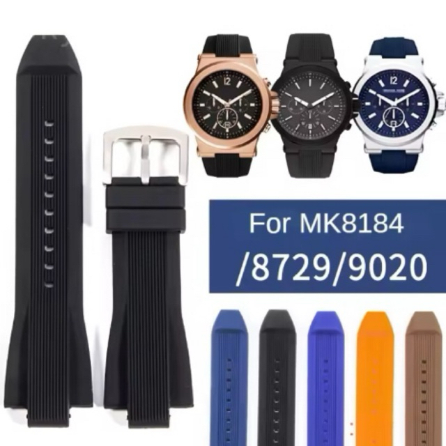 Convex End 13mmx29mm Silicone Strap for Michael Kors MK8184 MK8729 MK9020 Watch Band Men Rubber Wris
