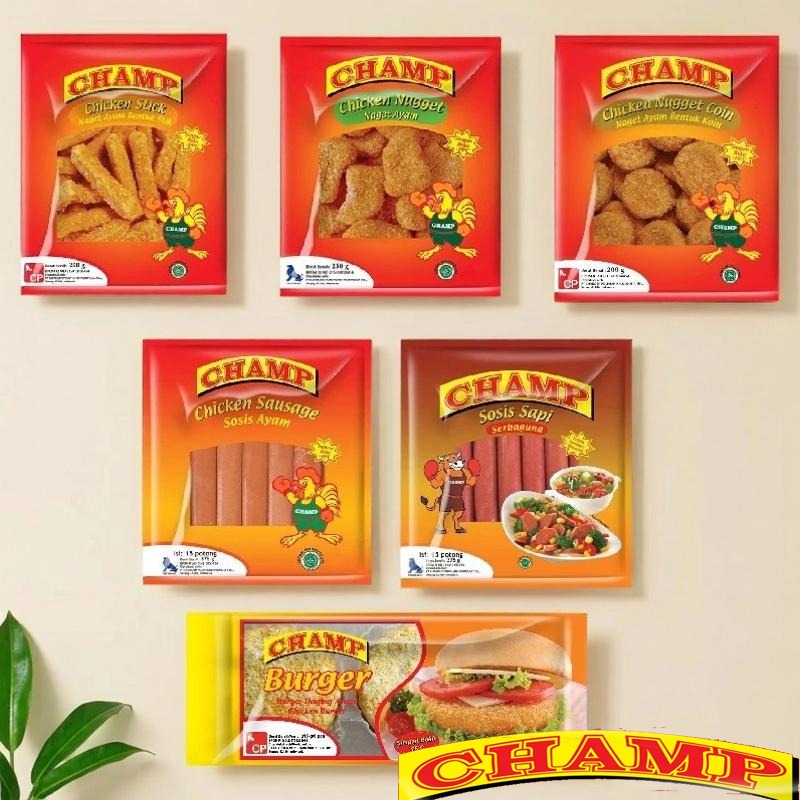 Champ Nugget Ayam Coin Crunchy / Sosis Sapi sosis Ayam Serbaguna / Champ Chicken Burger Krispy champ