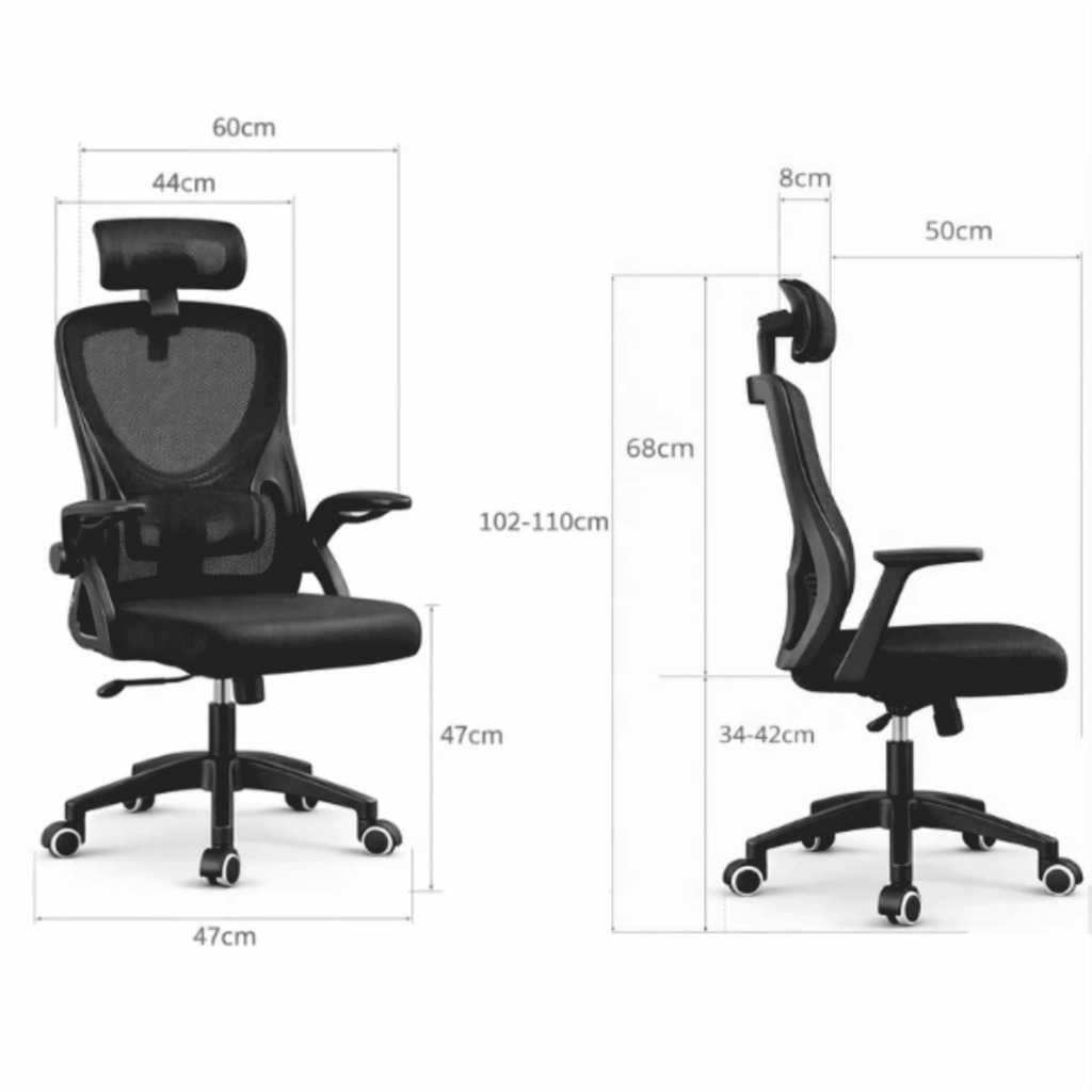 Office Chair / Kursi Kantor Kursi Kerja Jaring dengan Senderan Kepala Sangat Nyaman