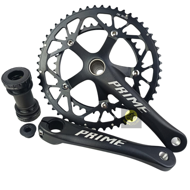 Crankset Crank Prime HT2 Hollowtech 2 Double Speed 53-39T BCD 130 Happy Cycling