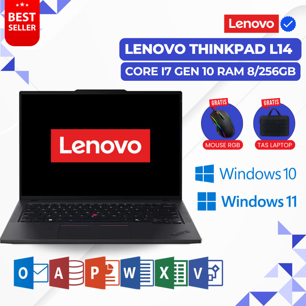 Laptop Lenovo Thinkpad L14 L15 Core i7 Gen 11 Ram 8/256GB - Laptop Thinkpad Second Murah