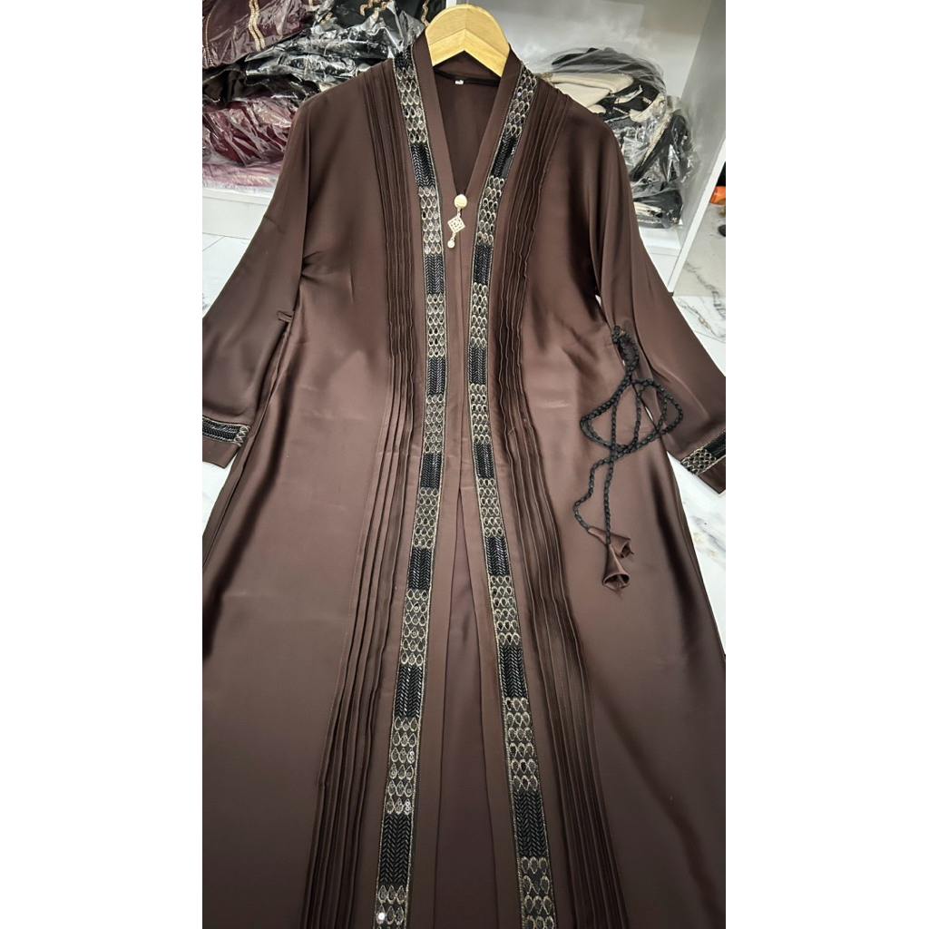 abaya saudi set pashmina, abaya inner outer nyatu, abaya viral, abaya terbaru