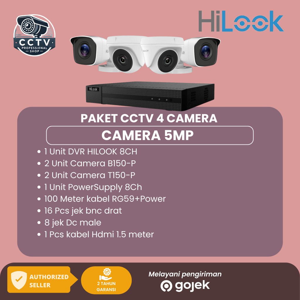 Paket CCTV 4 Camera Hilook 5MP Hilook