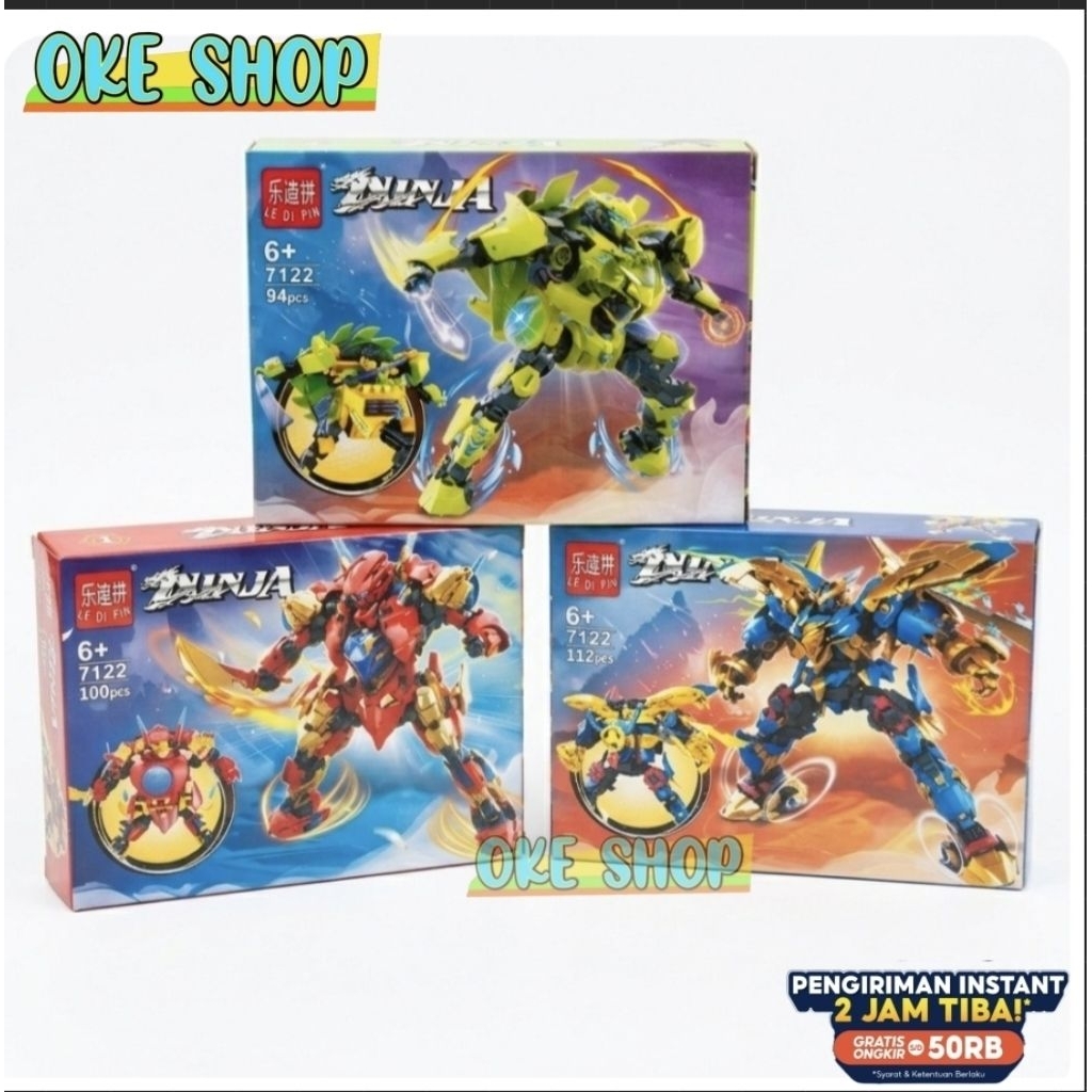 Mainan Brick Ninja Mecha Warrior 7122 - Mainan Edukasi Robot Ninja