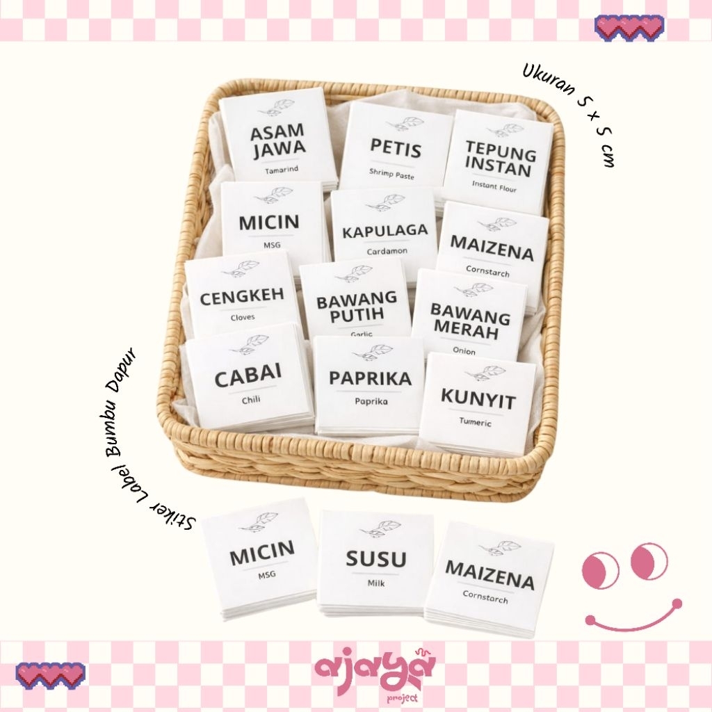 Stiker Label Bumbu Dapur / Stiker Label Pantry / Stiker Label Toples Bumbu Dapur / Stiker Label Baha