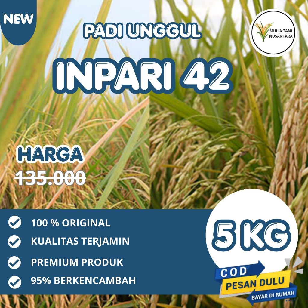 Benih padi unggul INPARI 42 AGRITAN GSR kemasan 5kg