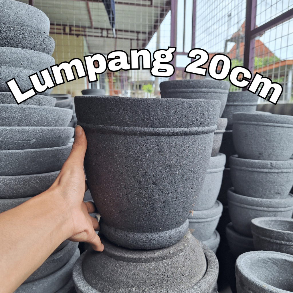 Lumpang Batu Merapi 20cm Asli Pengrajin Magelang | Lesung Batu Penumbuk Bumbu Dapur Batu Alam