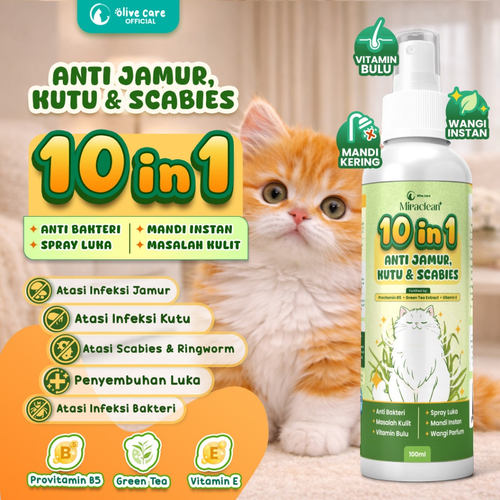 Olive Care 10 in 1 ALL SKIN SOLUTION Anti Kutu, Jamur, Scabies, Ringworm, Luka, Anti Bakteri, Ruam M