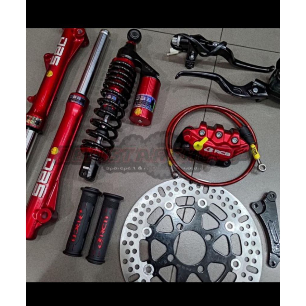 Paket Full set master rem Rcb E3 12.7Mm kanan kiri + kaliper 2 piston + selang 90cm + handgrip + Dis