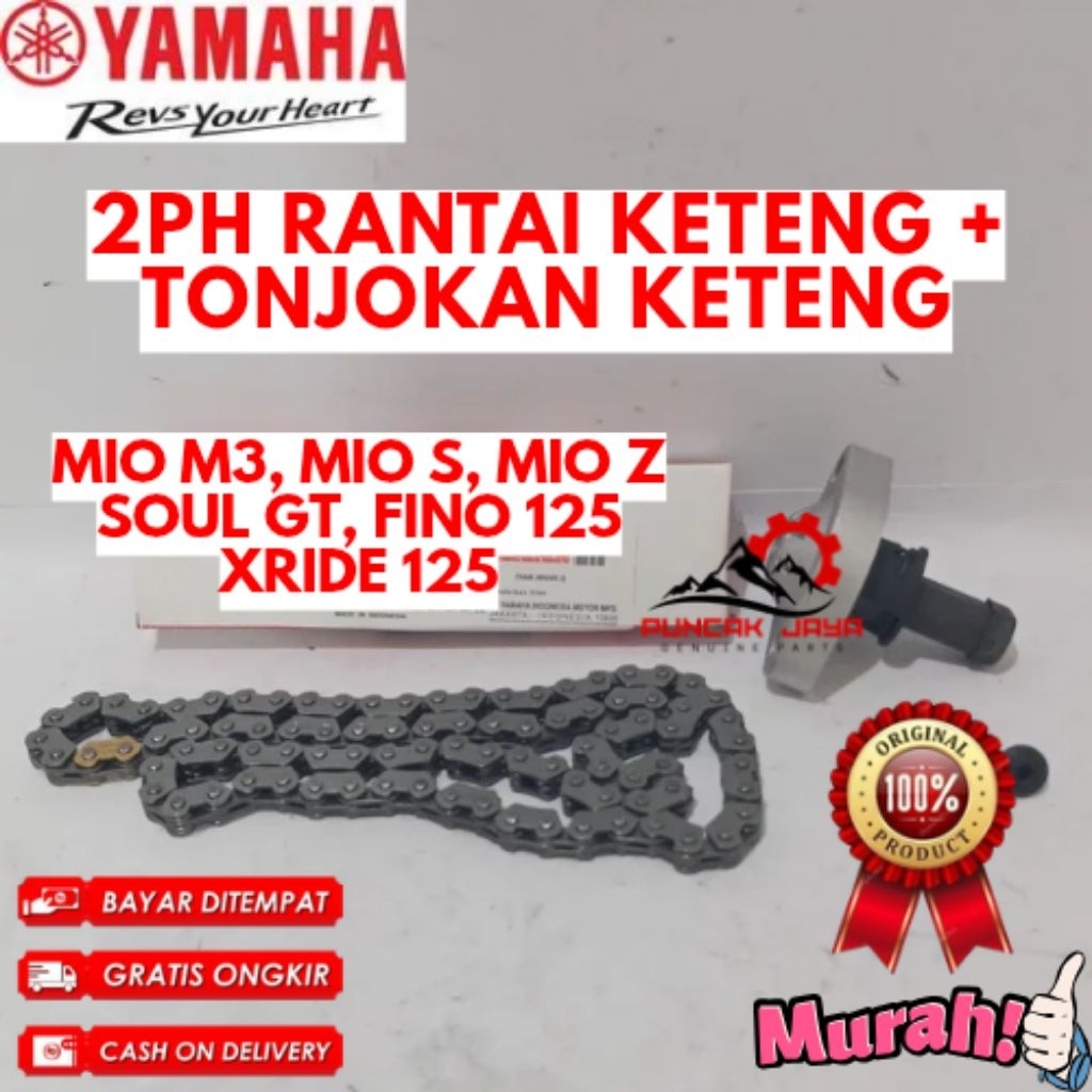 RANTAI KETENG + TONJOKAN KETENG ORIGINAL YAMAHA KODE 2PH, RANTAI KETENG + TONJOKAN KETENG MIO M3, RA