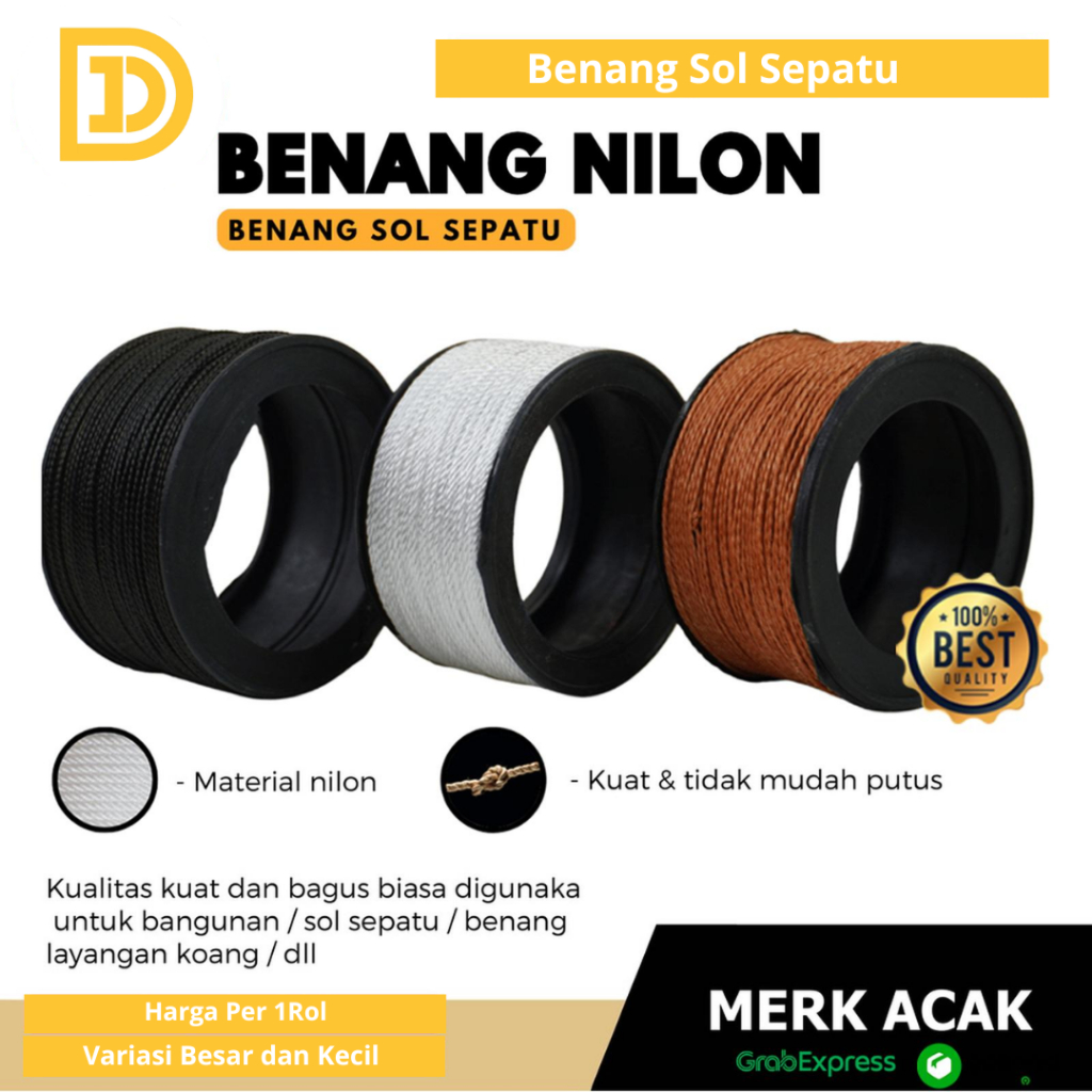 Benang Nilon Sol Sepatu Warna Benang Bangunan Nylon Bendera Layangan Kuat Tanpa Putus Harga Per Roll