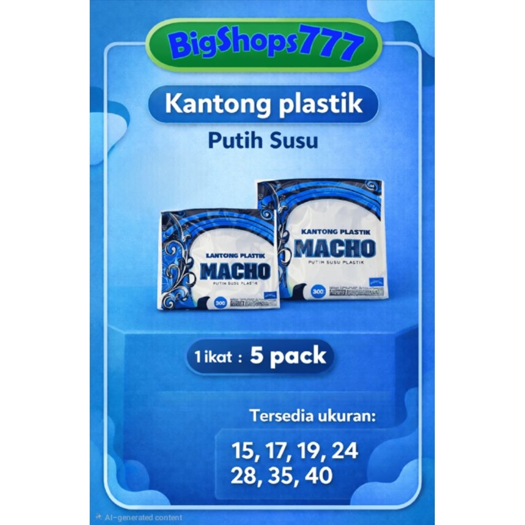 Kantong Plastik Kresek Putih Susu Tebal dan Kuat ukuran 15 17 19 24 28 35 40