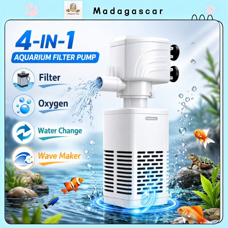 [MADA] Pompa Filter Oksigen Akuarium 4-in-1 | Pompa Submersible Silent, Pengganti Air, dan Pembuat G