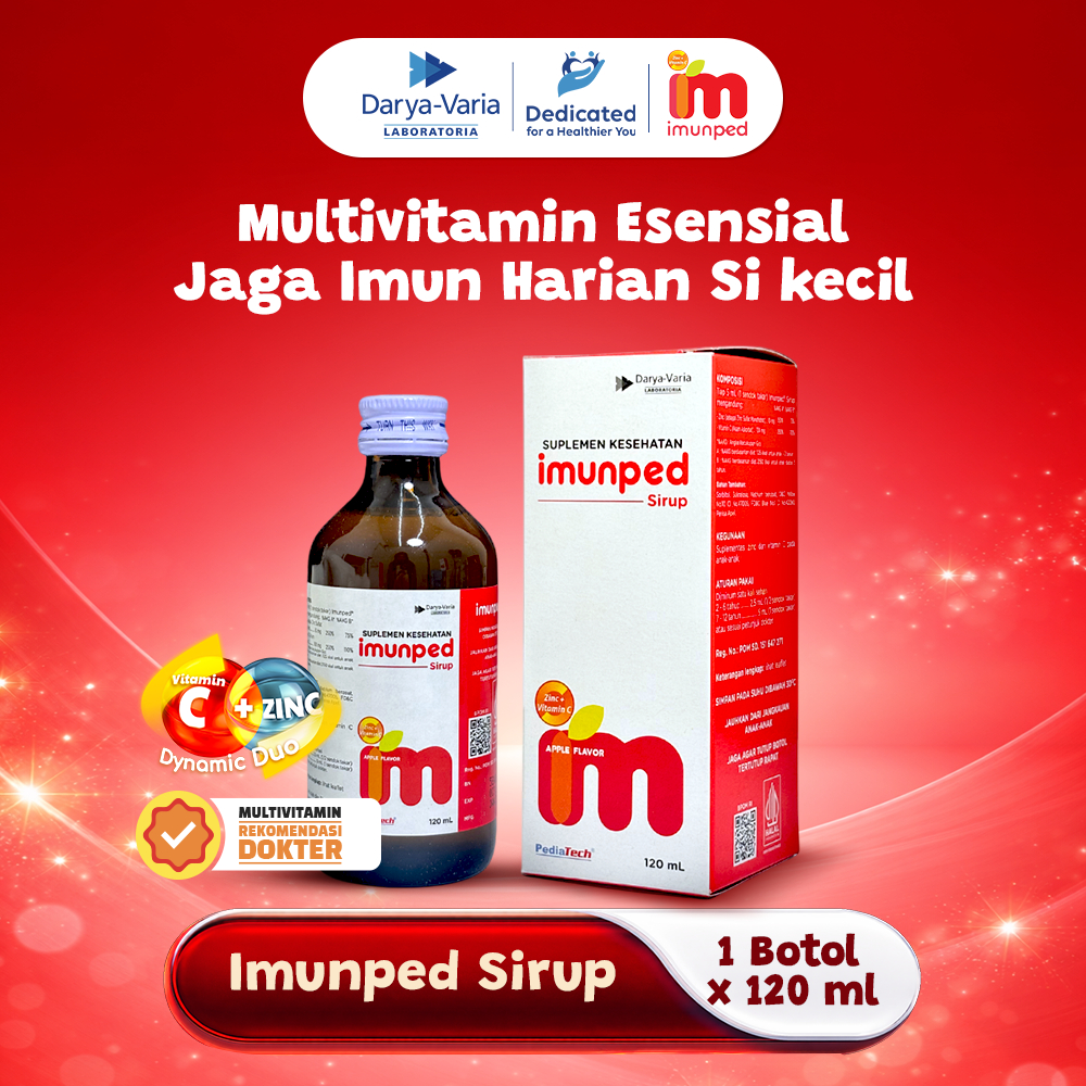 Imunped Sirup 120ml - Suplemen Anak dengan Vitamin C & Zinc untuk Memelihara Kesehatan dan Imunitas 
