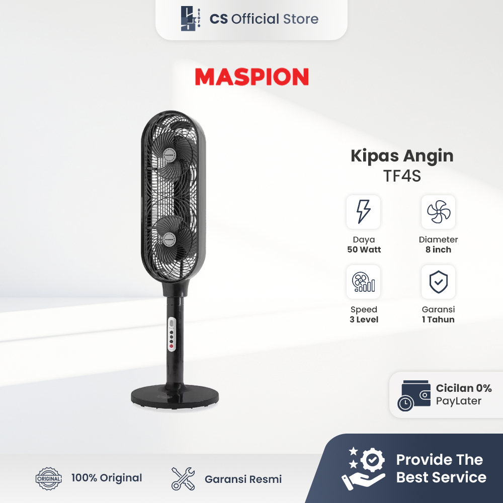 MASPION Tower Fan TF04S TF 04 S Kipas Angin Tower Susun Berdiri 50w 50Watt 50 WATT Ukuran 8in 8In 8I