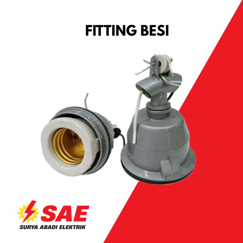 Fitting Gantung Lampu Jalan / Fitting Besi Keramik Outdoor / Fitting Keramik WD E-27 / Fitting Gantu