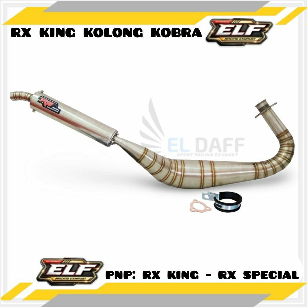 Knalpot RX King Kolong Cobra R9 Stainless Silencer Copotan Gratis Ukir Nama di Gembung Kenalpot