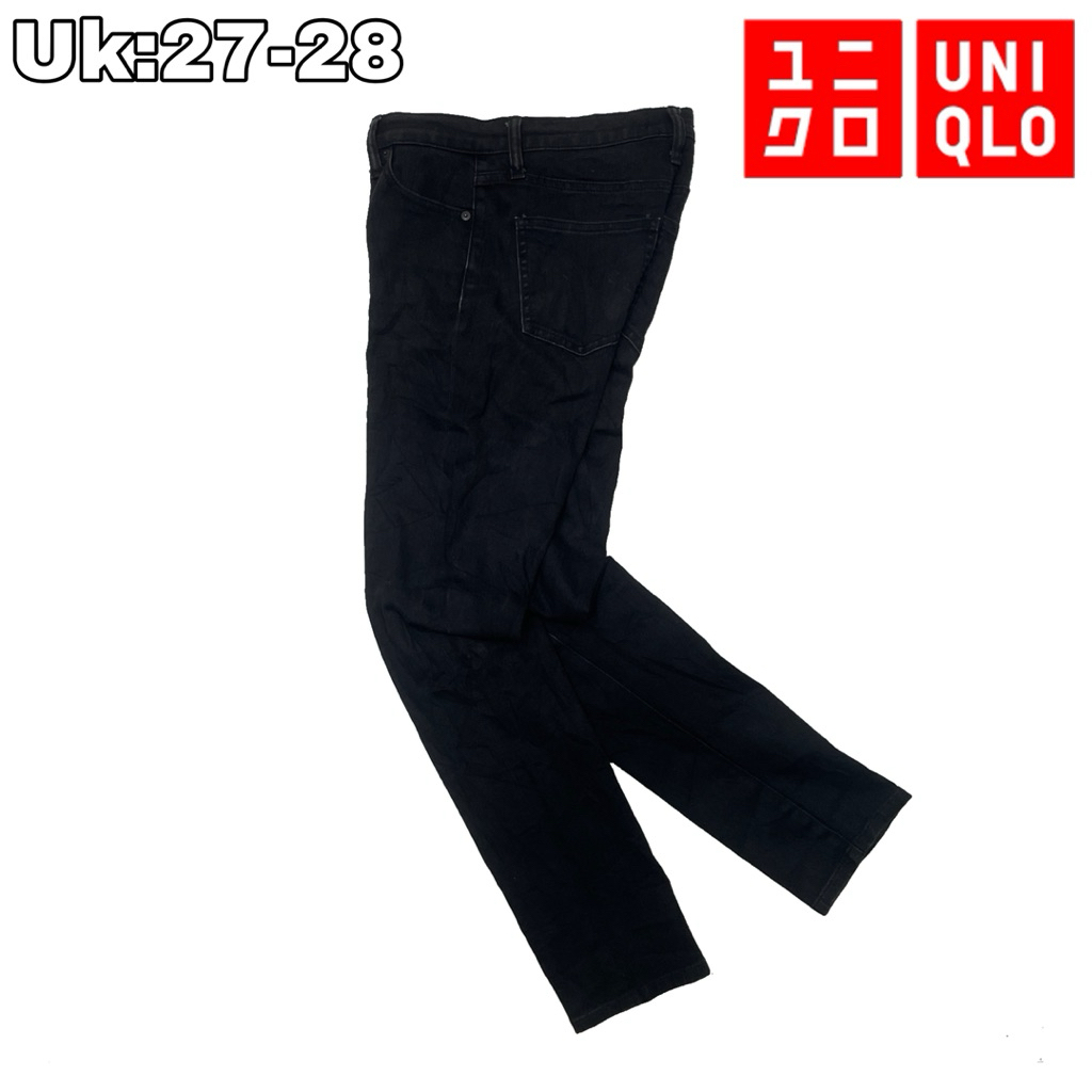 CG39 Celana Panjang Denim Chinos Skinny Uniqlo 27-28  Long Pants Strech Levis Casual Black Original 