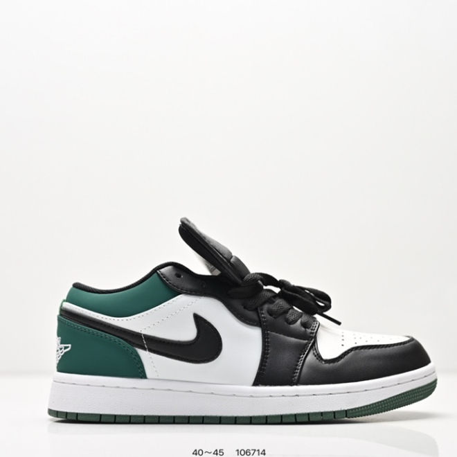 Sepatu Air Jordan 1 Low Hitam Putih Hijau Pria Wanita Premium Anti Slip