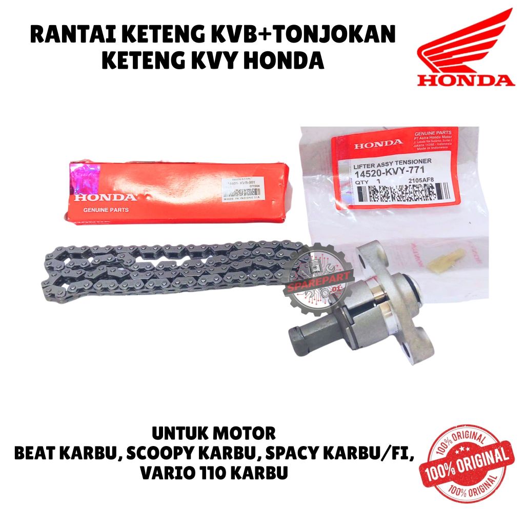 RANTAI KETENG KVB + TONJOKAN KETENG KVY ORIGINAL HONDA, BEAT KARBU, SCOOPY KARBU, SPACY KARBU/FI, VA