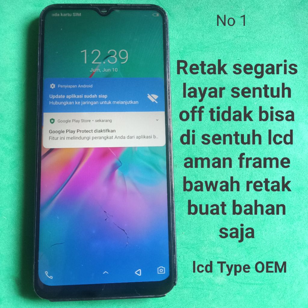 Lcd touchscreen plus frame Infinix smart  5 minus Touchscreen retak bahan fungsi gambling