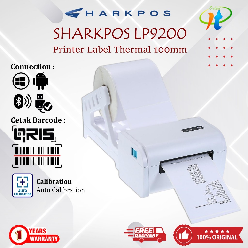 Printer Bluetooth Resi A6 Sharkpos LP9200 LP9220 Cetak Resi Barcode Harga Barang 9200 9220