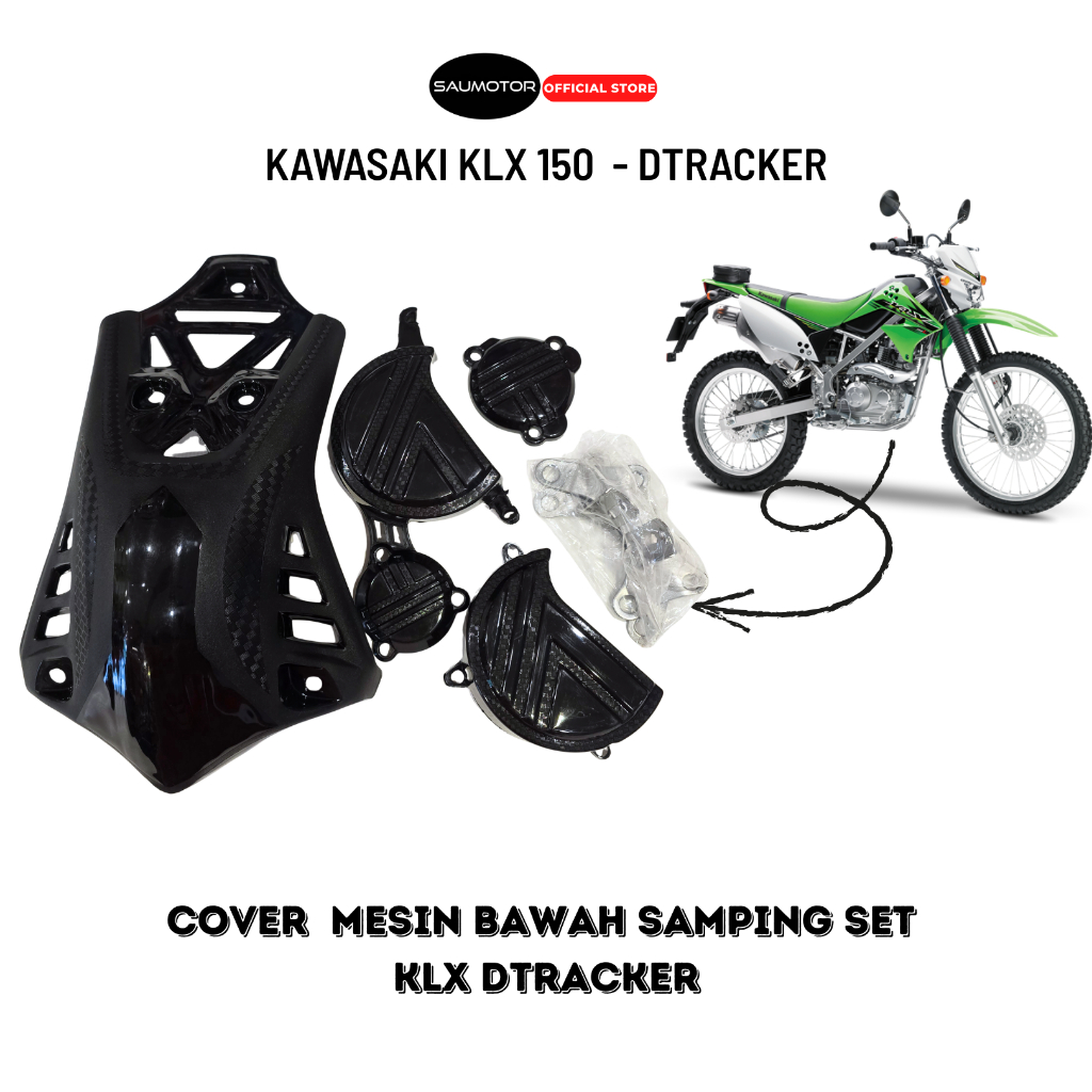 Saumotor Cover mesin bawah dan samping KLX 150 Dtracker Plastik