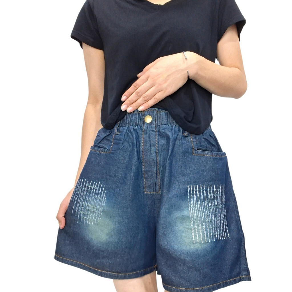 HotPants Jeans Bordir Sobek Bahan Premium Celana Hotpants Wanita Dewasa Standar Jumbo Super Jumbo Co