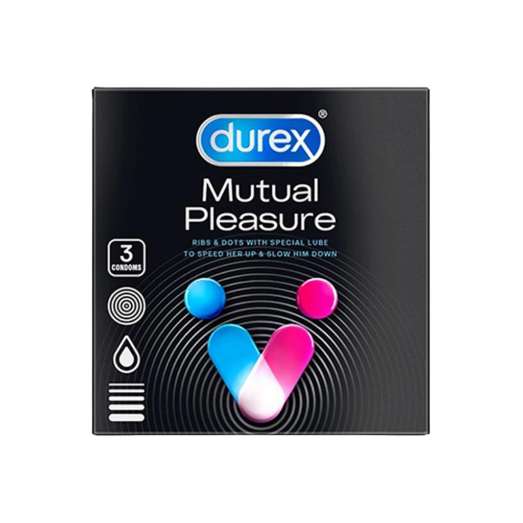 Durex Kondom Mutual Pleasure - 3 Pcs | Kondom Gerigi Kondom Pria Tahan Lama | with Benzocaine