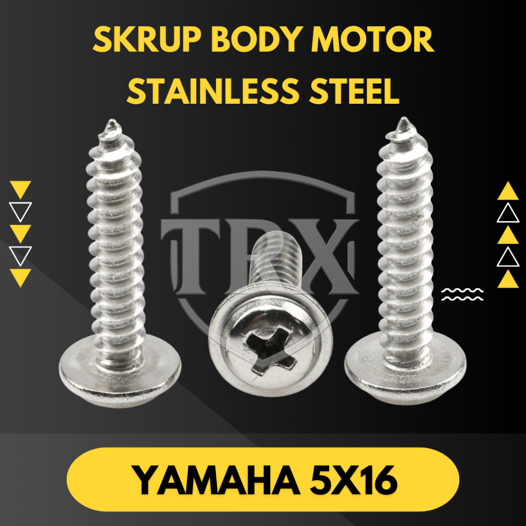 SKRUP BODY YAMAHA 5x16 STAINLESS STEEL CROSS PAN HEAD
