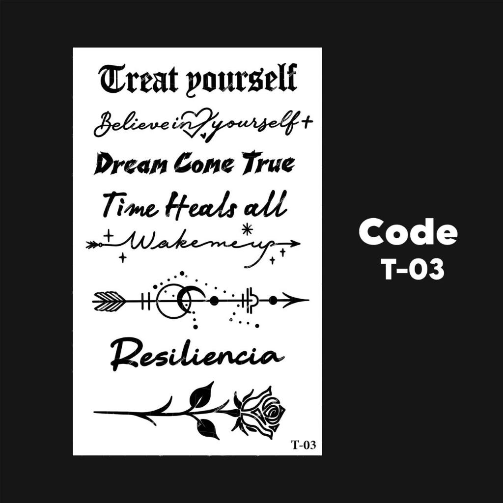 TATOMANIA-Sticker tattoo temporary semi permanent tahan lama tulisan 03