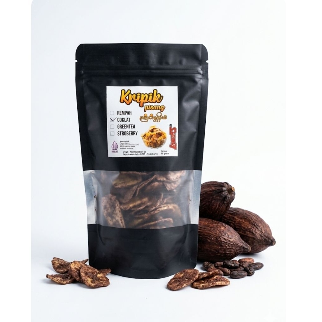 Kripik pisang rasa Coklat
