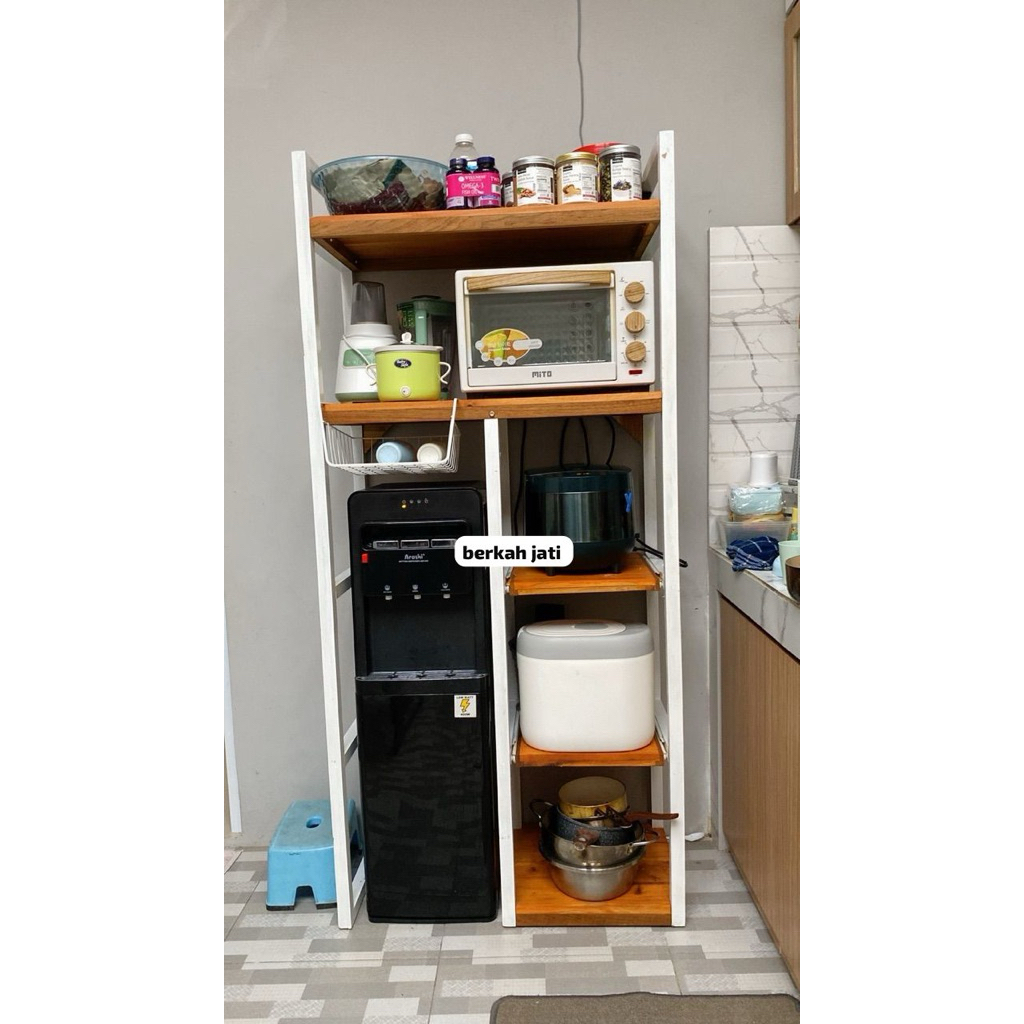 Rak dispenser galon bawah kayu jati