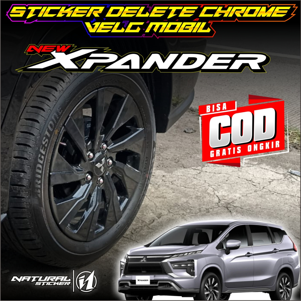 Cutting Sticker Velg Mobil Delete Chrome Xpander