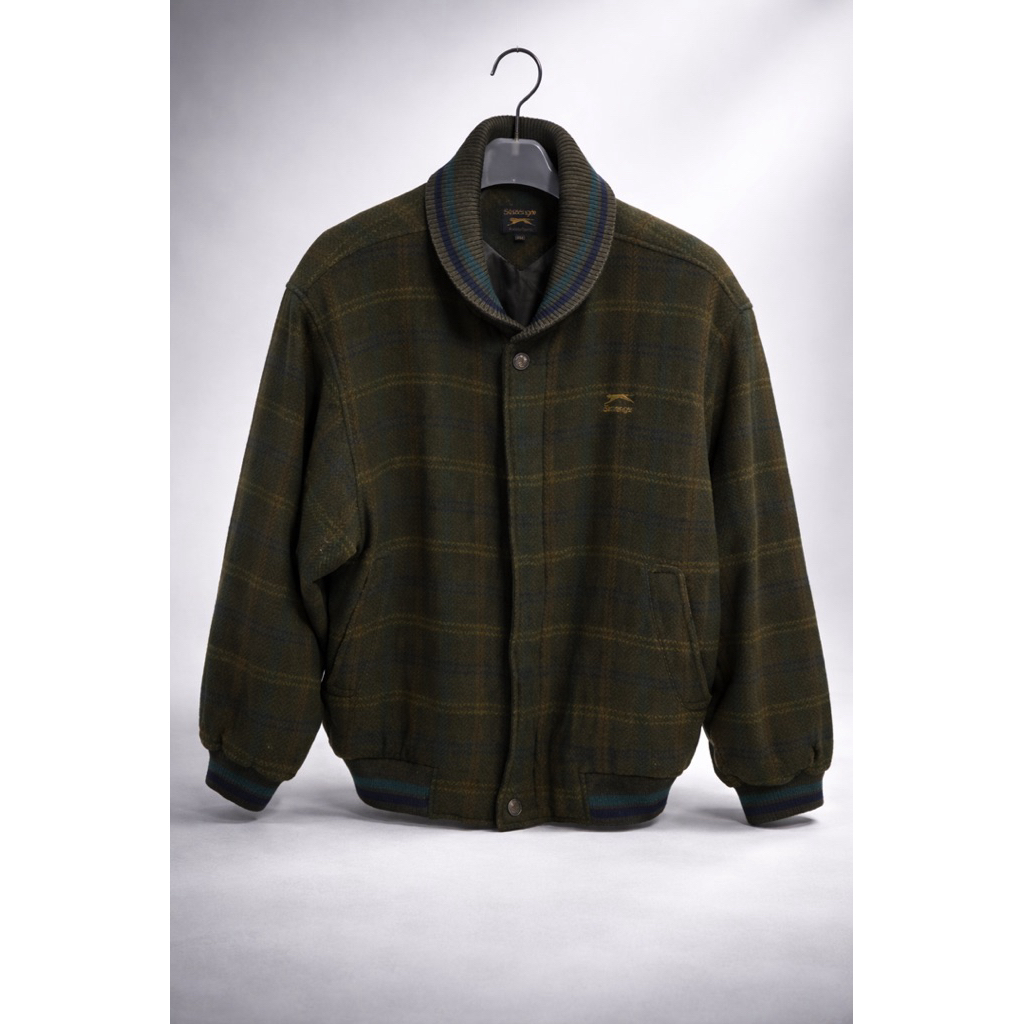 jacket tartan army bomber slazenger woll bland
