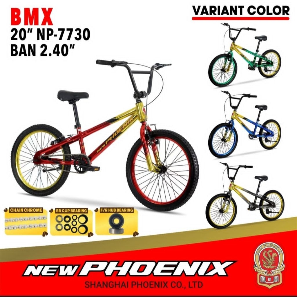 Sepeda BMX 20 Inch Newphoenix NP 7730 Chrome 2.40 Terbaru sepeda anak laki laki