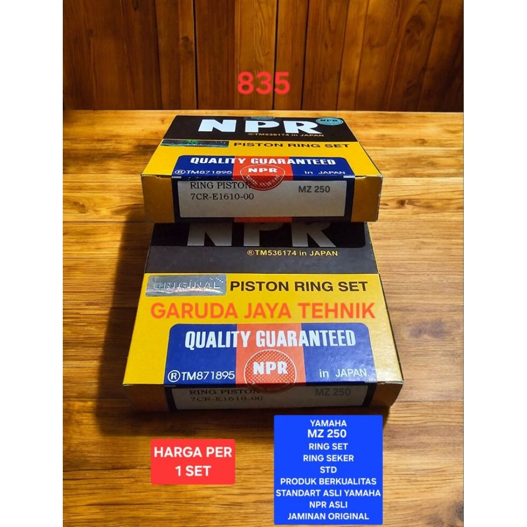 Ring set ring piston ring seker ring seher STD yamaha MZ250 MZ 250 NPR ASLI ORIGINAL standart asli y