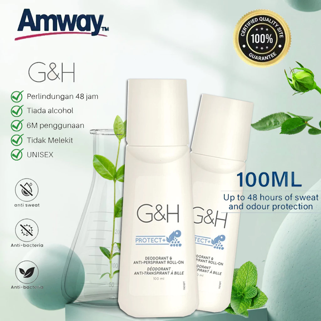 READY STOCK  Amway Deodorant G&H Protect Antiperspirant Deodorant Roll-On - 100ml original amway Und