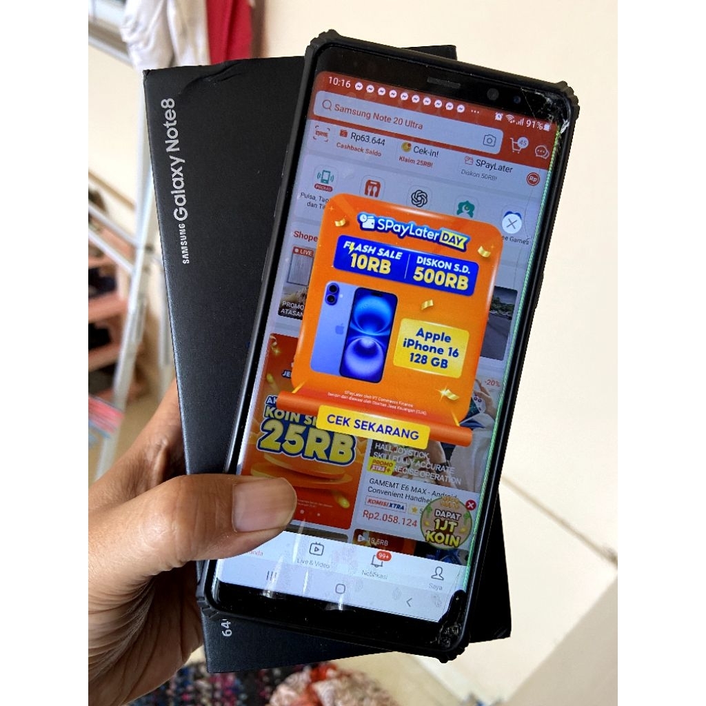 samsung galaxy note 8 6/64gb preloved bekas fullset