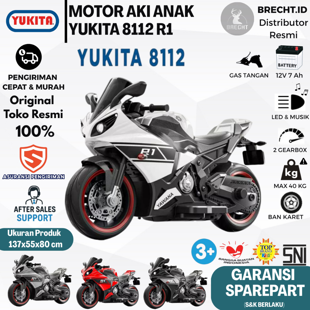 Mainan Motor Aki Anak YUKITA 8112 Ninja SPORT SERIES Motoran Aki Anak