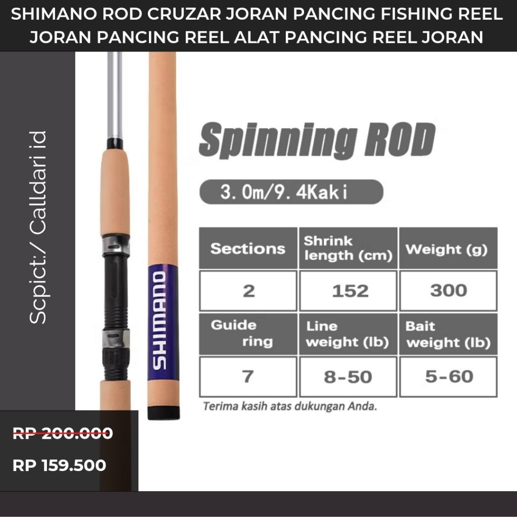 Promo SHIMANO Rod cruzar joran pancing Fishing reel