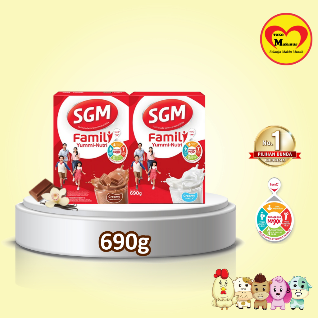 Sgm Family Yummi Nutri Vanila / Cokelat 690gr / Toko Makmur Kapas Krampung