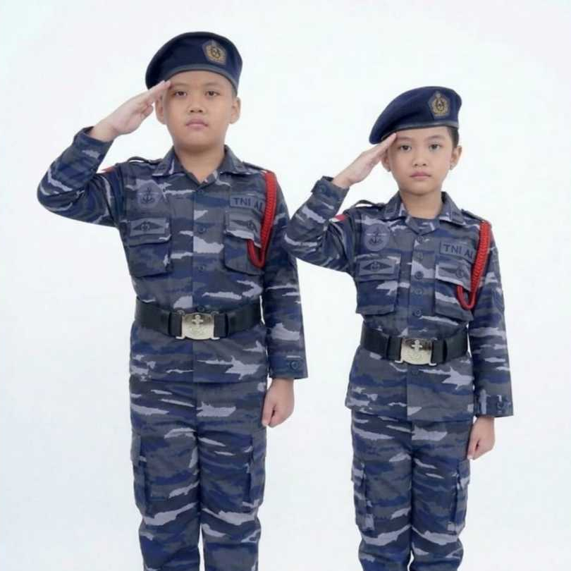 Baju Kostum Anak TNI AL Lengkap Aksesoris / Seragam Profesi Angkatan Laut Cilik / Kostum Karnaval An