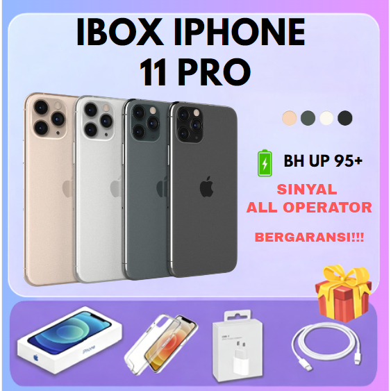 IBOX iPhone 11 Pro kapasitas 128gb - 256gb IMEI Terdaftar Sinyal Permanen  Lcd Original 100% No Minu