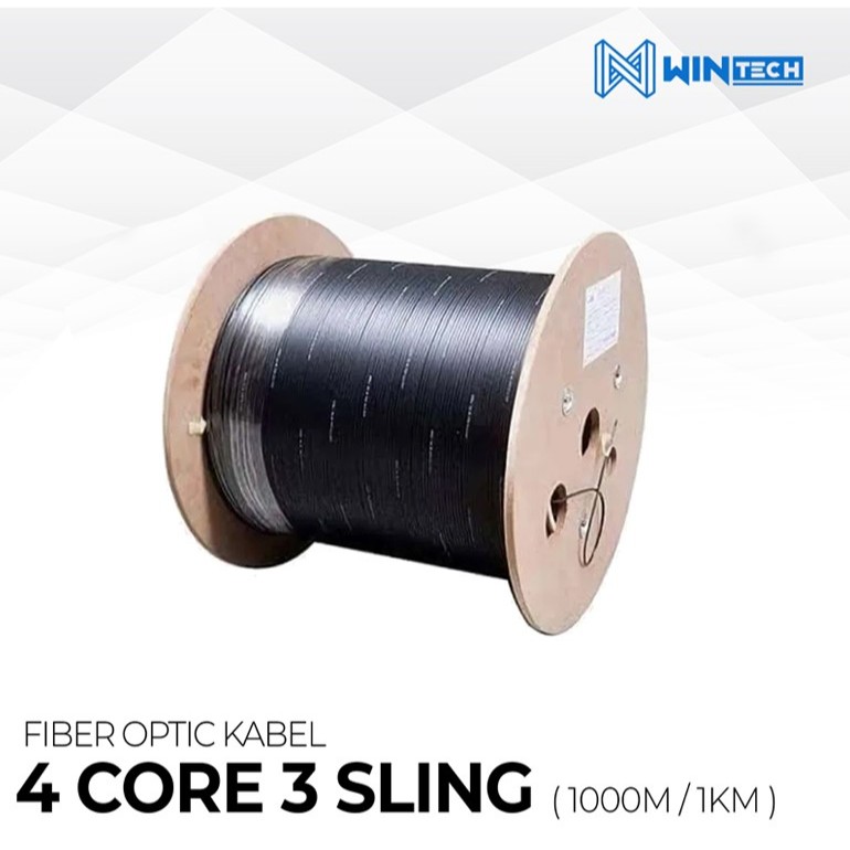KABEL FIBER OPTIK DROPCORE 4 CORE 3 SLING 1000 M  1000meter 1000 meter 1km 4core 3seling