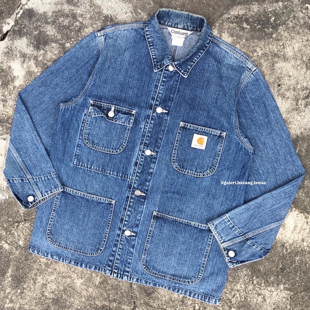 CARHARTT CHORE DENIM JACKET RUGGE WEAR 90’S VINTAGE